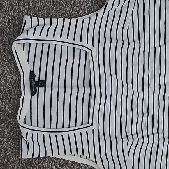 Banana Republic White and Black Striped Tank Top - Picture 3 of 3